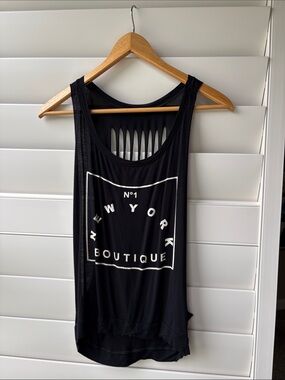 Black Graphic Tank Top - New York Boutique Print